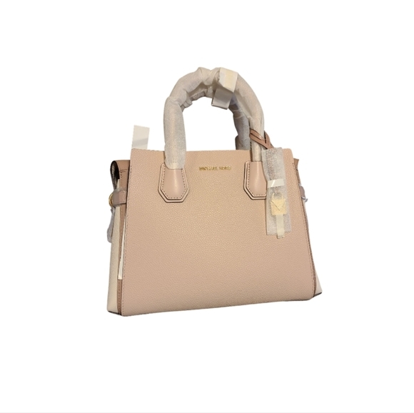 Michael Kors Selma Medium Satchel White & Pink - Picture 1 of 12